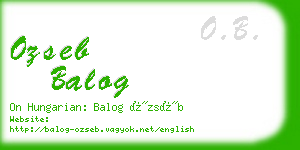 ozseb balog business card